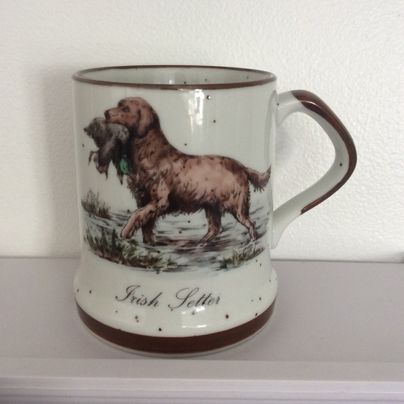 Vintage 1970’s Enesco Collector Coffee Mug Stoneware Irish Setter Hunting Dog - Picture 5 of 9